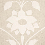 Schumacher Jaipur Mughal Flower Ivory On Natural Fabric