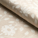 Schumacher Jaipur Mughal Flower Ivory On Natural Fabric