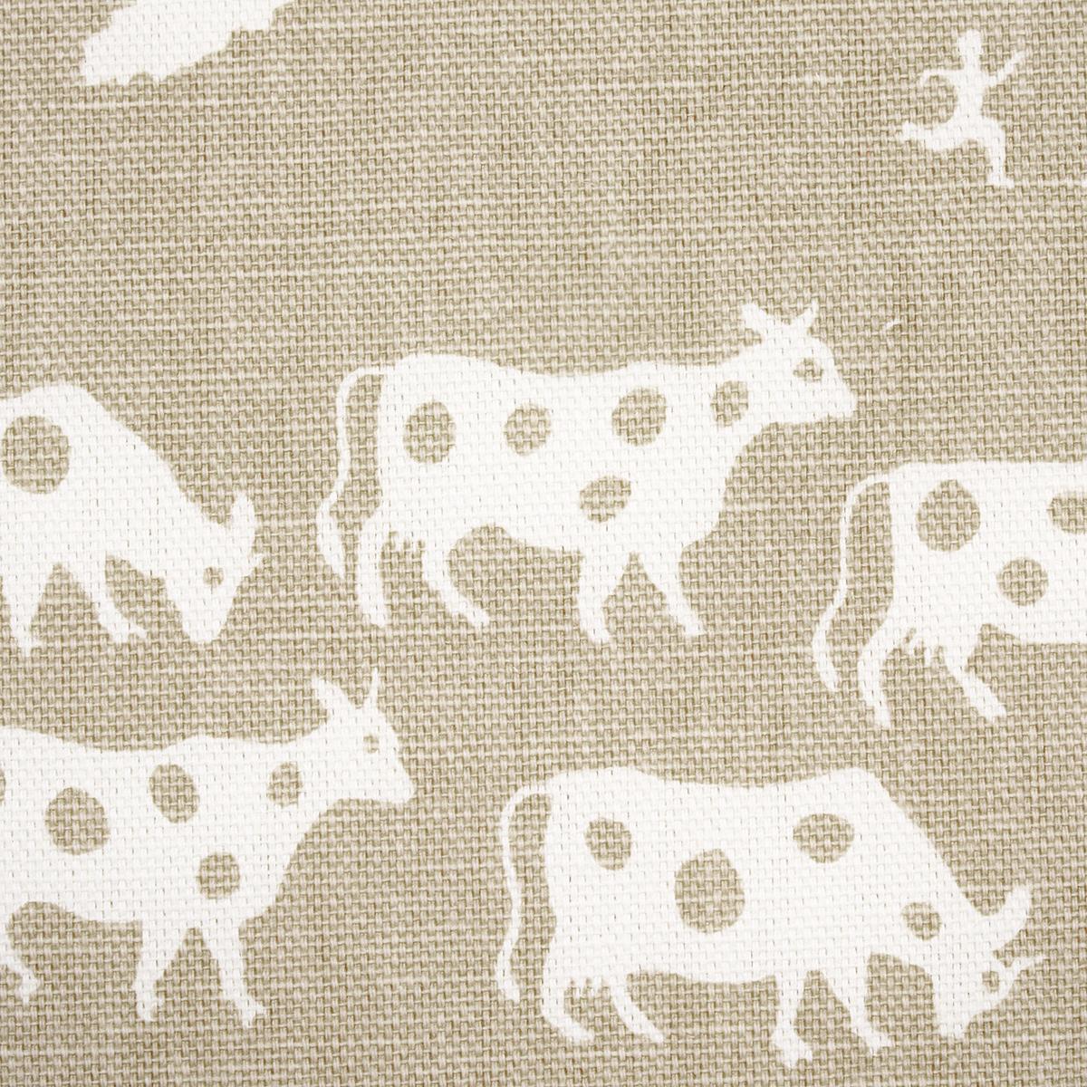 Schumacher Farm Scene Neutral Fabric