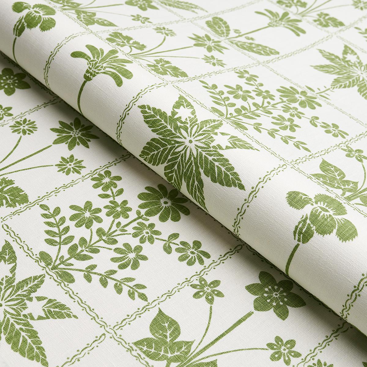 Schumacher Georgia Wildflowers Leaf Fabric