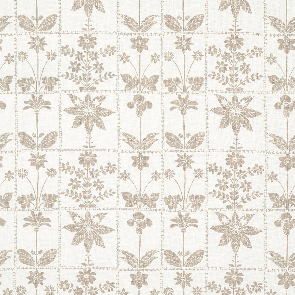 Schumacher Georgia Wildflowers Neutral Fabric