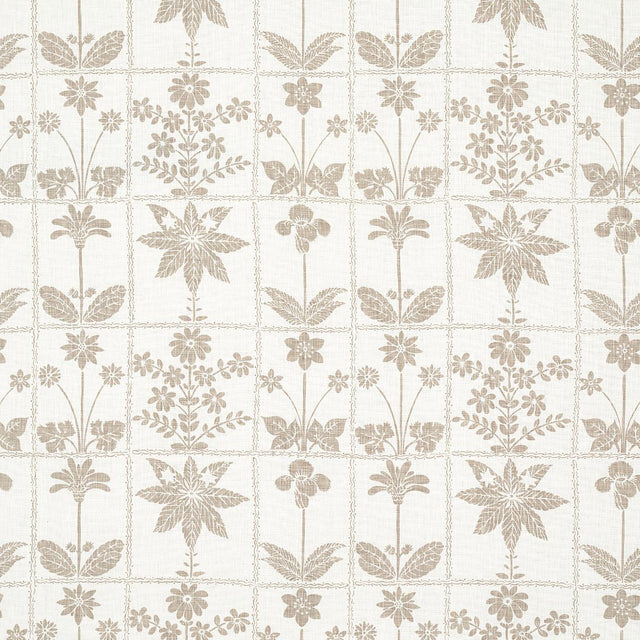 Schumacher Georgia Wildflowers Neutral Fabric