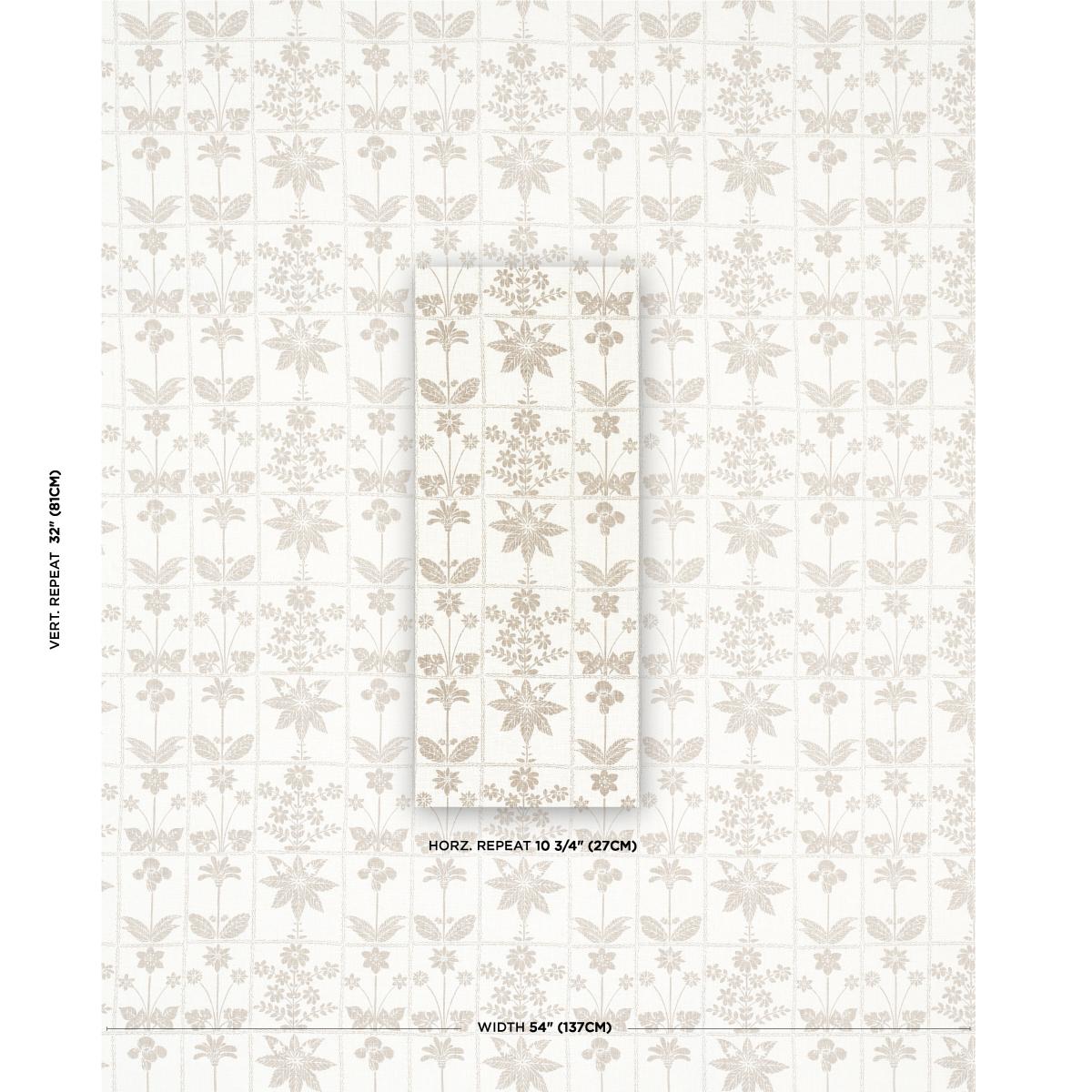 Schumacher Georgia Wildflowers Neutral Fabric