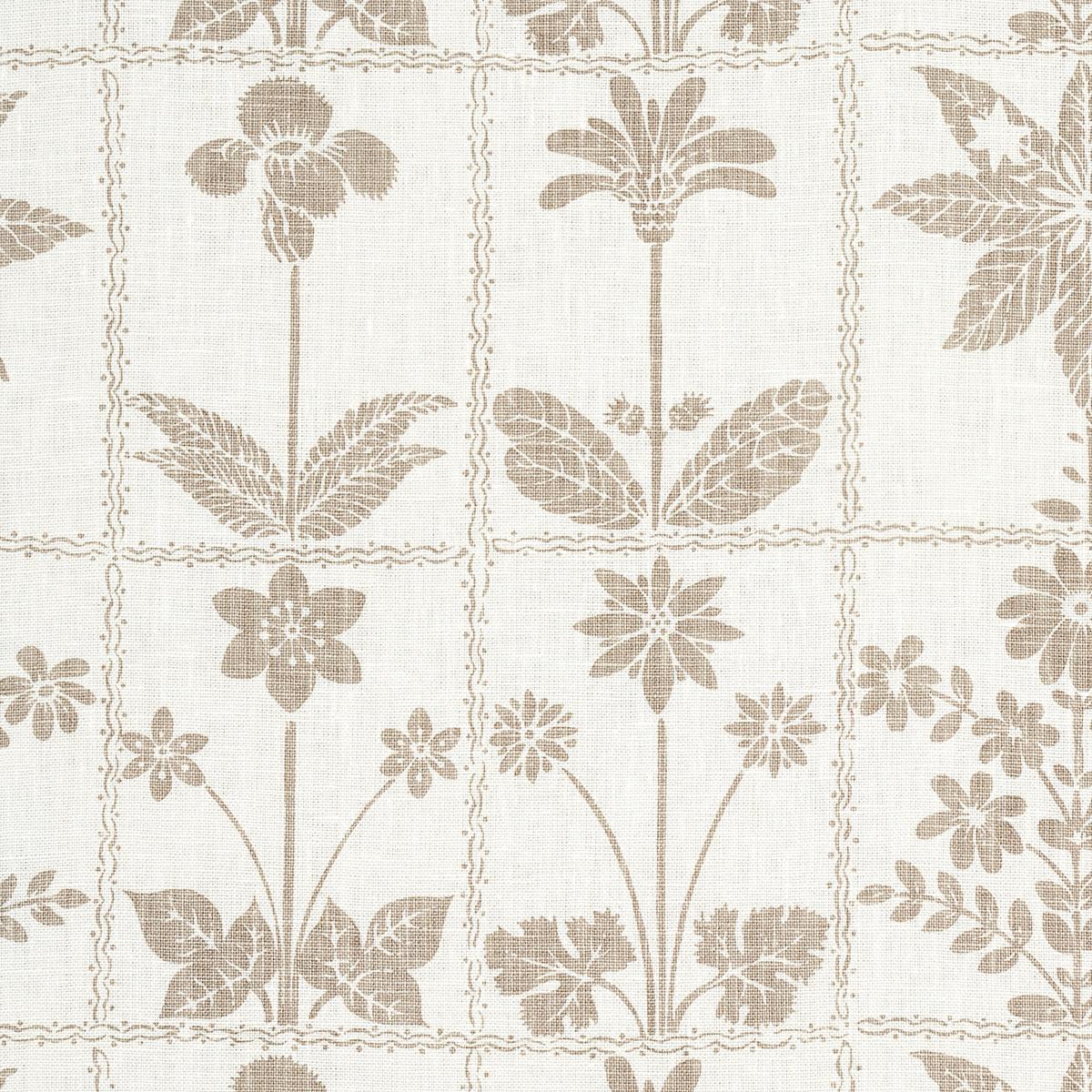 Schumacher Georgia Wildflowers Neutral Fabric
