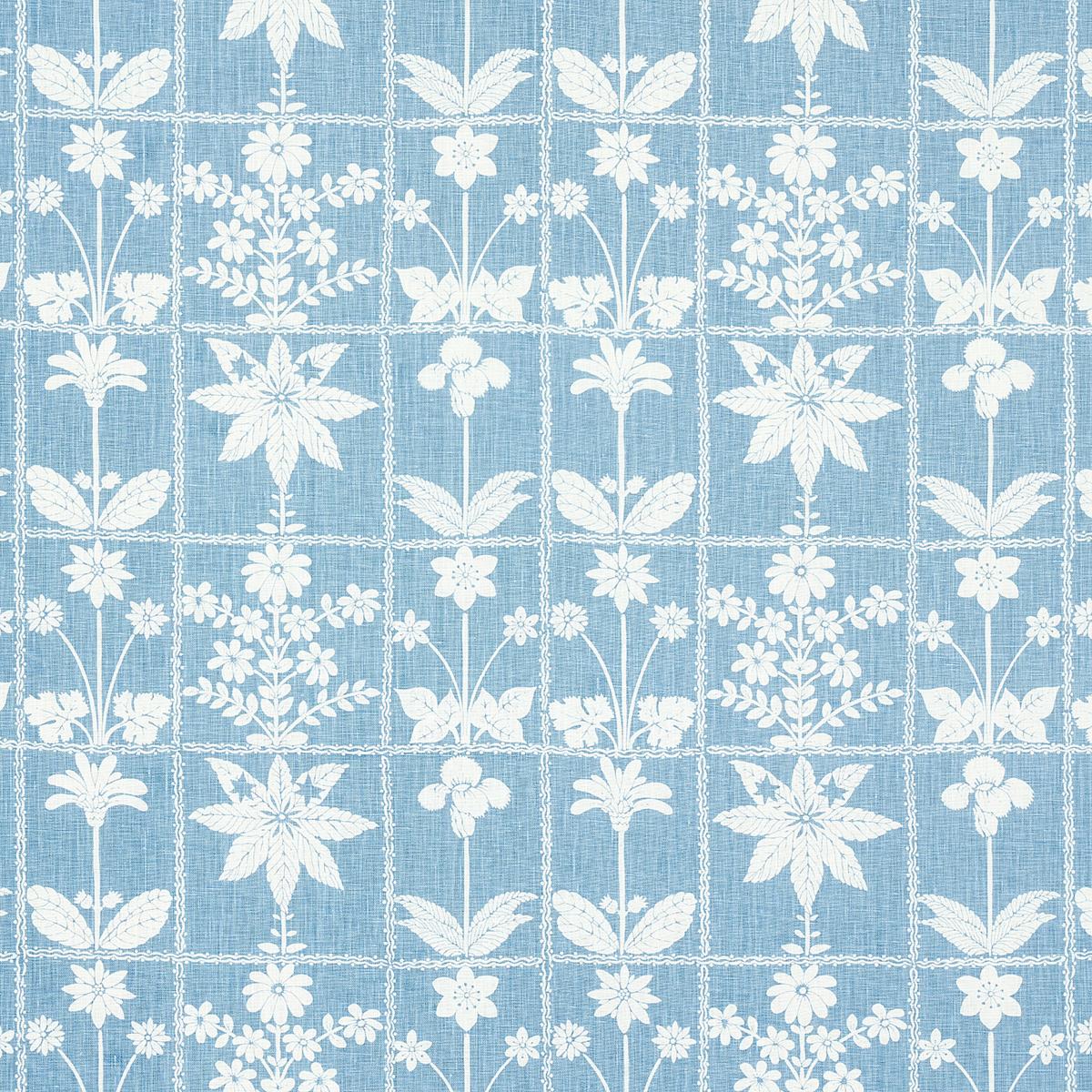 Schumacher Georgia Wildflowers Blue Fabric