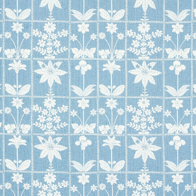 Schumacher Georgia Wildflowers Blue Fabric