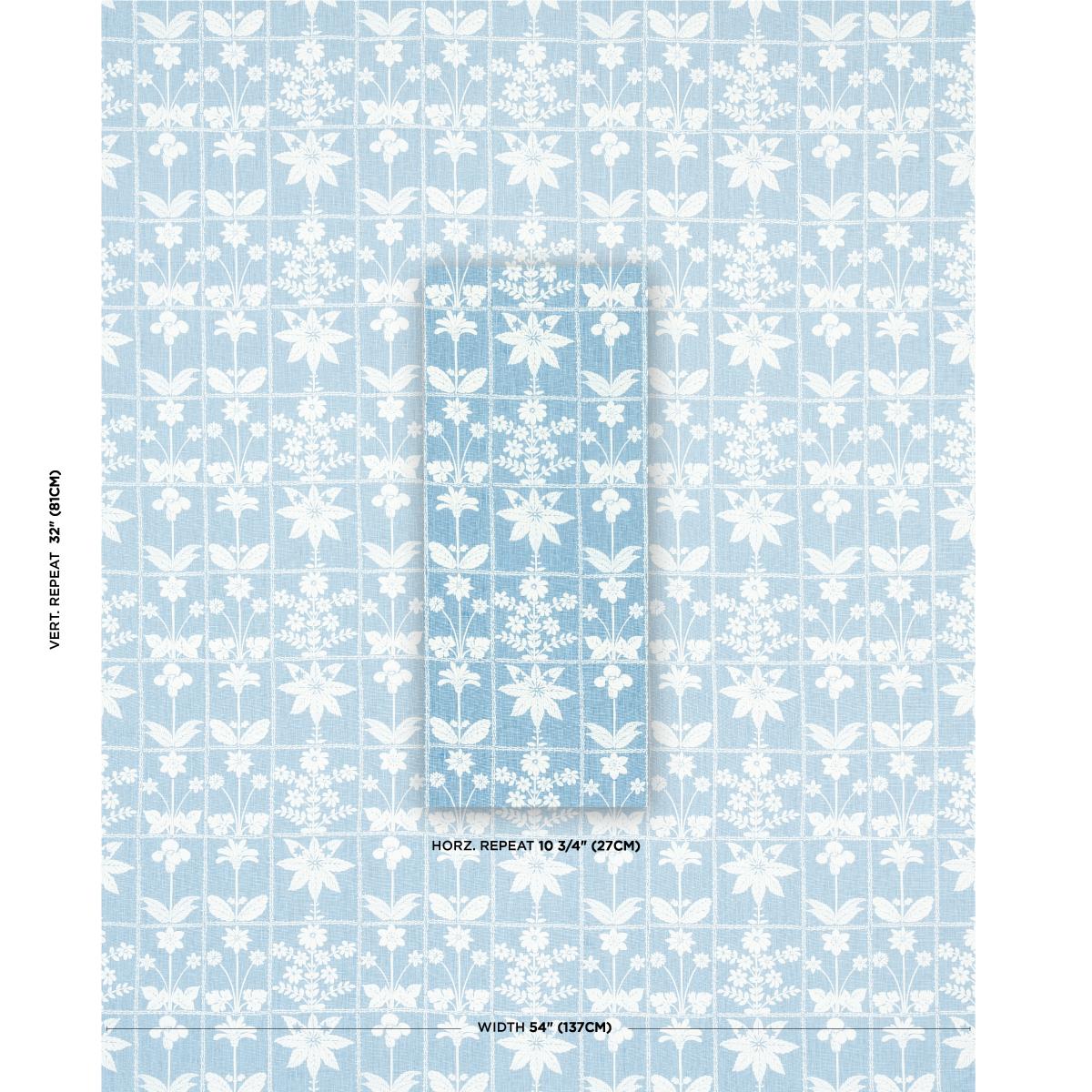 Schumacher Georgia Wildflowers Blue Fabric