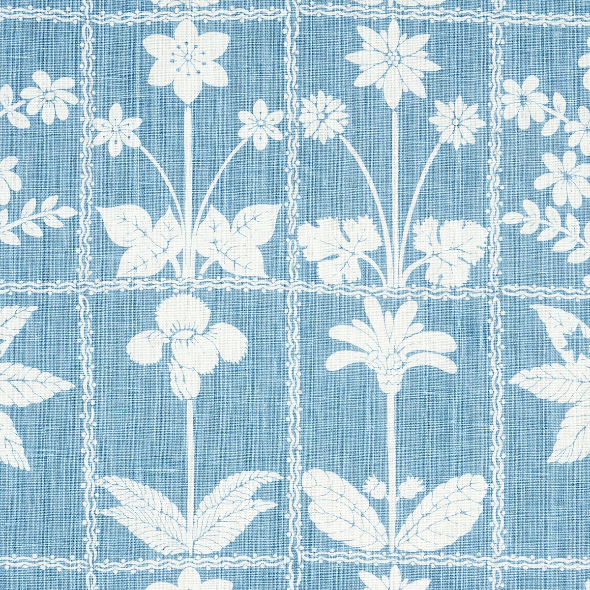 Schumacher Georgia Wildflowers Blue Fabric