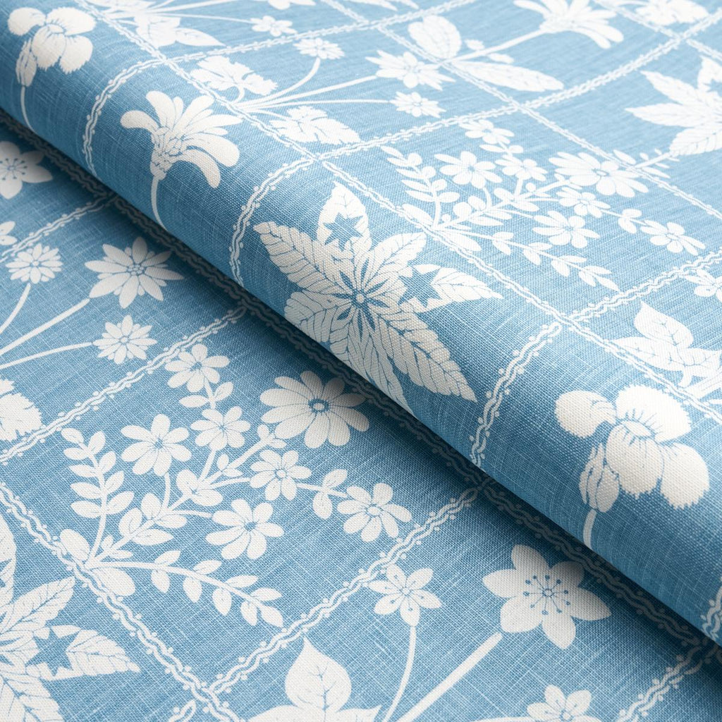 Schumacher Georgia Wildflowers Blue Fabric