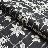 Schumacher Georgia Wildflowers Black Fabric