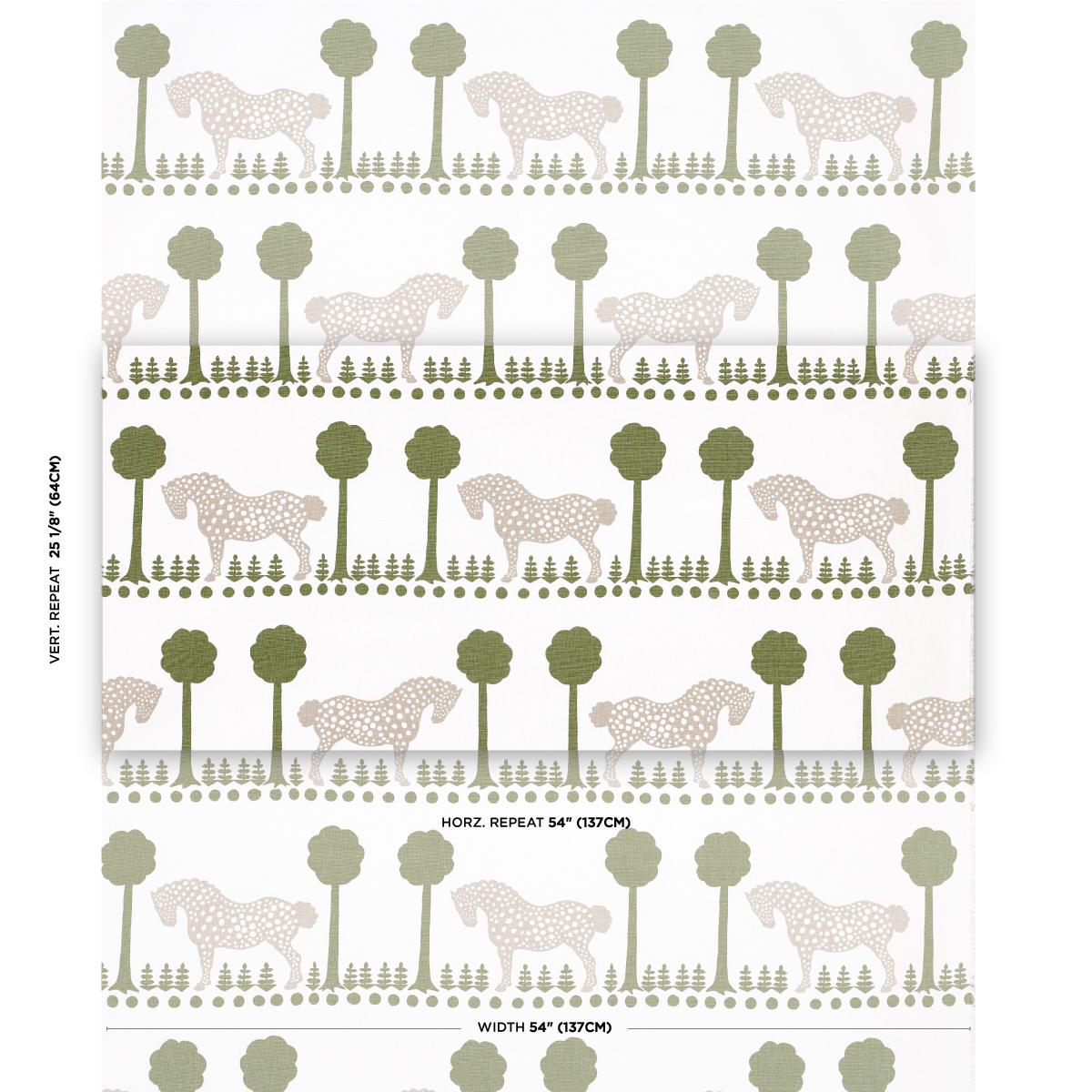Schumacher Polka Dot Pony Olive Fabric