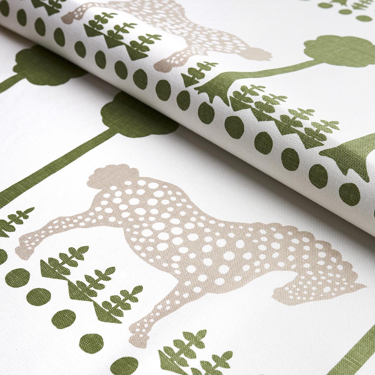 Schumacher Polka Dot Pony Olive Fabric