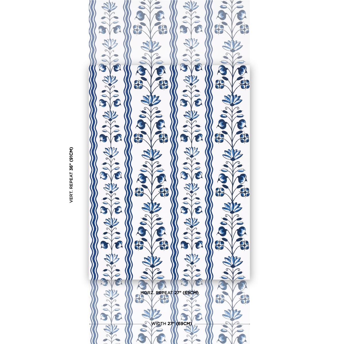 Schumacher Delft Waves Blue Wallpaper – DecoratorsBest