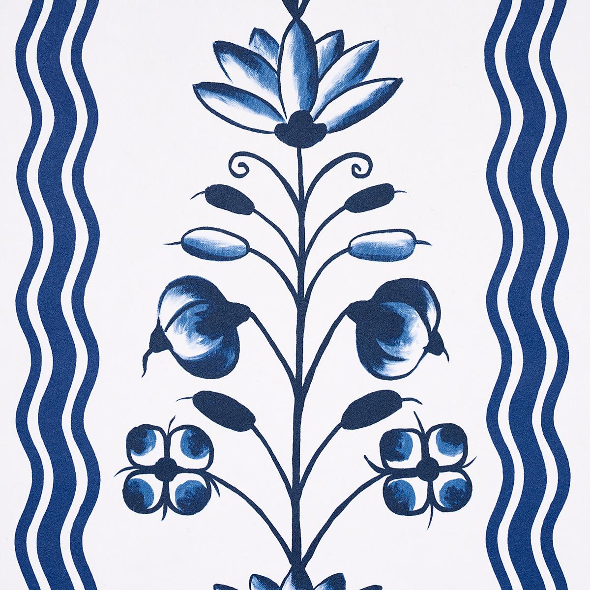 Schumacher Delft Waves Blue Wallpaper – DecoratorsBest