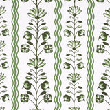 Schumacher Delft Waves Green Wallpaper