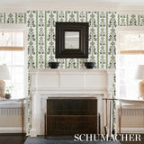 Schumacher Delft Waves Green Wallpaper