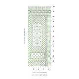 Schumacher Bamboo Trellis Panel A Green Wallpaper