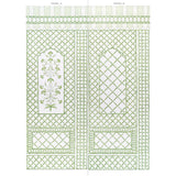 Schumacher Bamboo Trellis Panel A Green Wallpaper