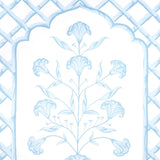 Schumacher Bamboo Trellis Panel A Blue Wallpaper
