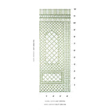 Schumacher Bamboo Trellis Panel B Green Wallpaper