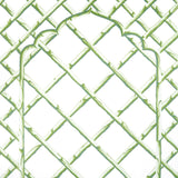Schumacher Bamboo Trellis Panel B Green Wallpaper