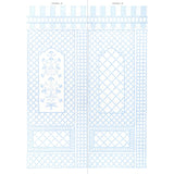 Schumacher Bamboo Trellis Panel B Blue Wallpaper