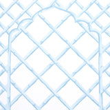 Schumacher Bamboo Trellis Panel B Blue Wallpaper