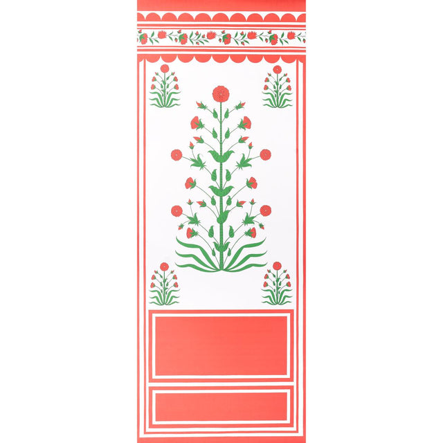 Schumacher Royal Poppy Panel A Red Wallpaper