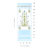 Schumacher Royal Poppy Panel A Blue Wallpaper