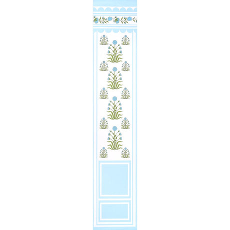 Schumacher Royal Poppy Panel B Blue Wallpaper