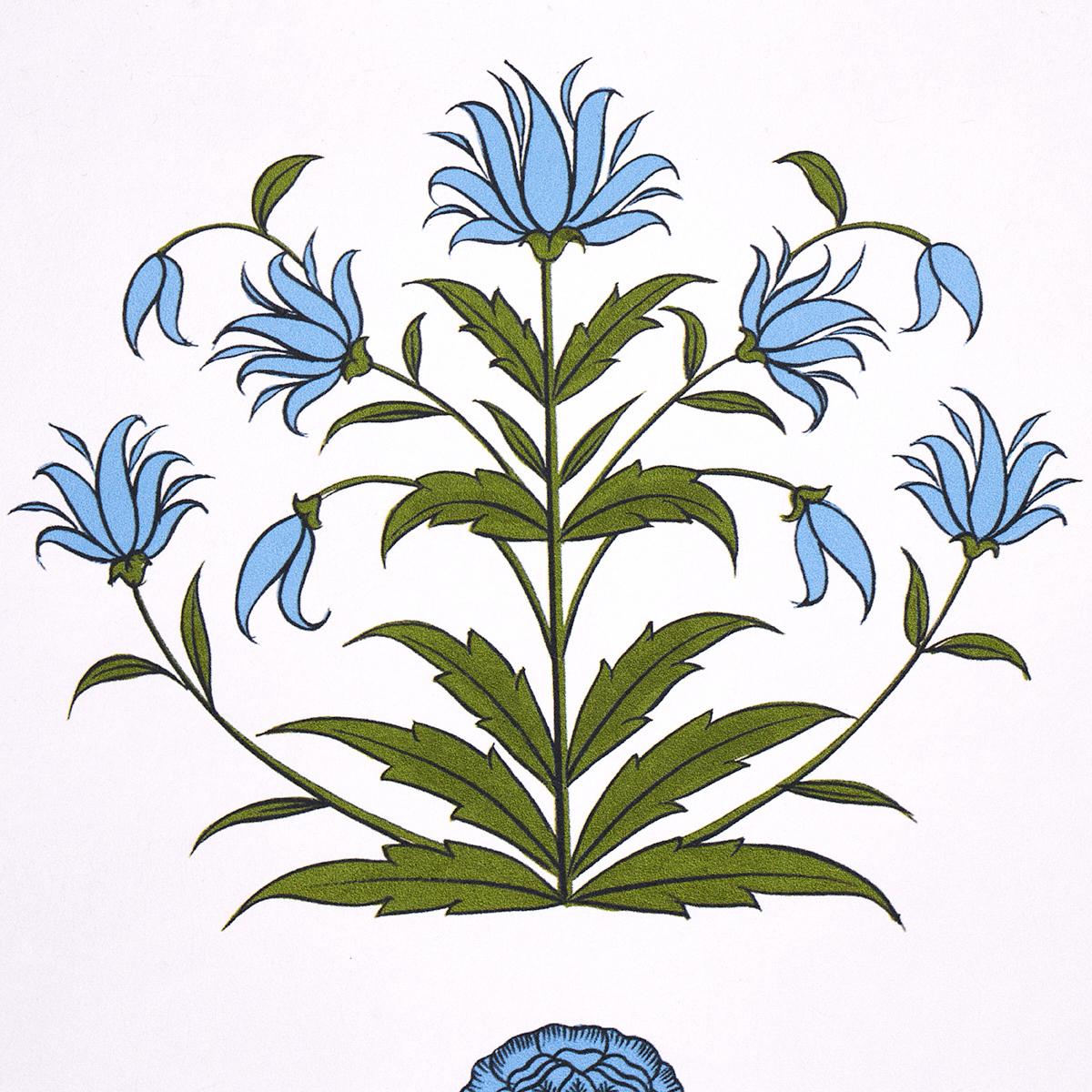Schumacher Poppy Stripes Blue Wallpaper