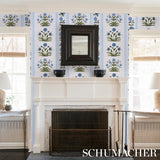 Schumacher Poppy Stripes Blue Wallpaper