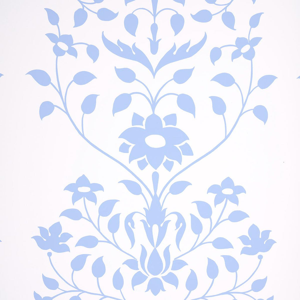 Schumacher Jaipur Mughal Flower Blue Wallpaper