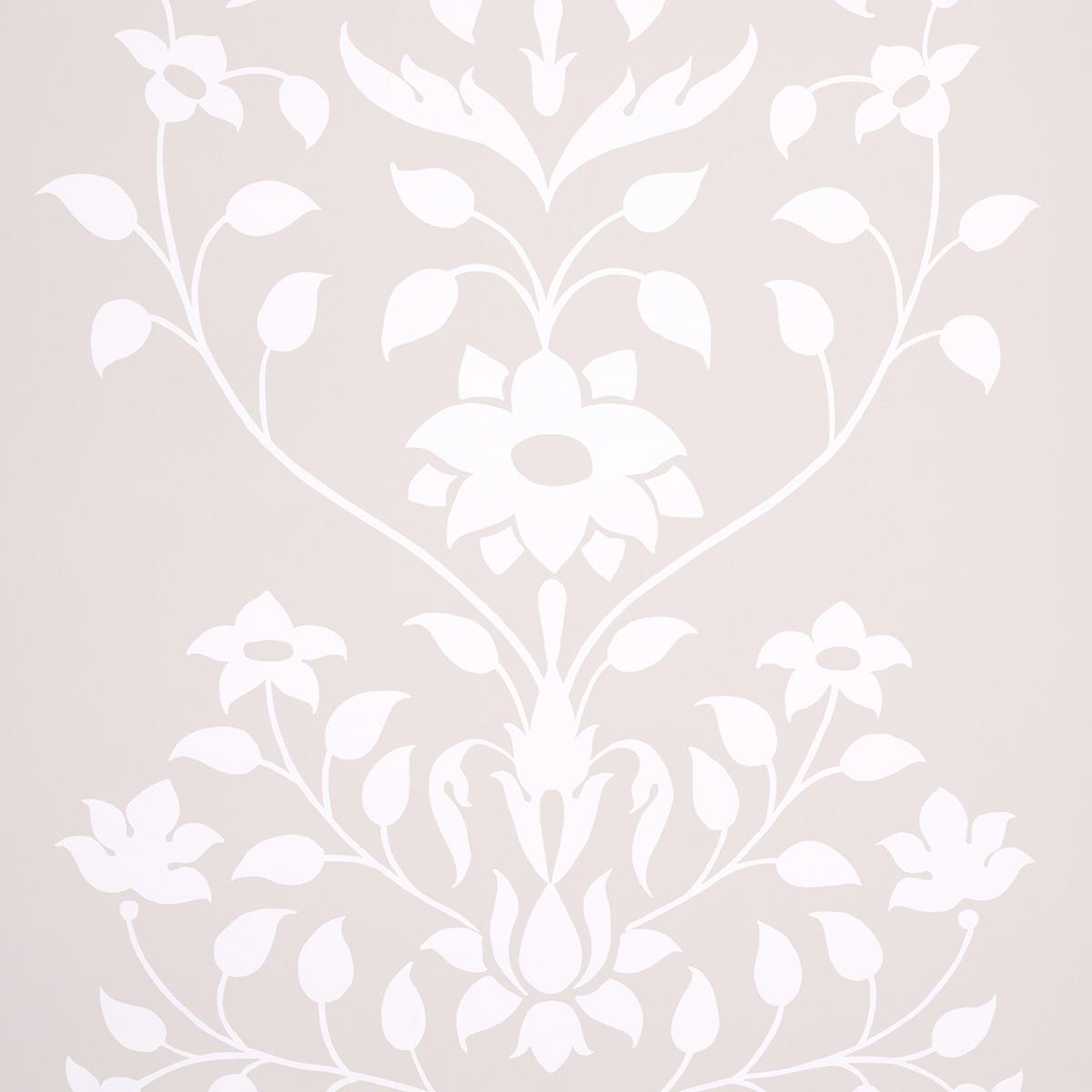 Schumacher Jaipur Mughal Flower Neutral Wallpaper