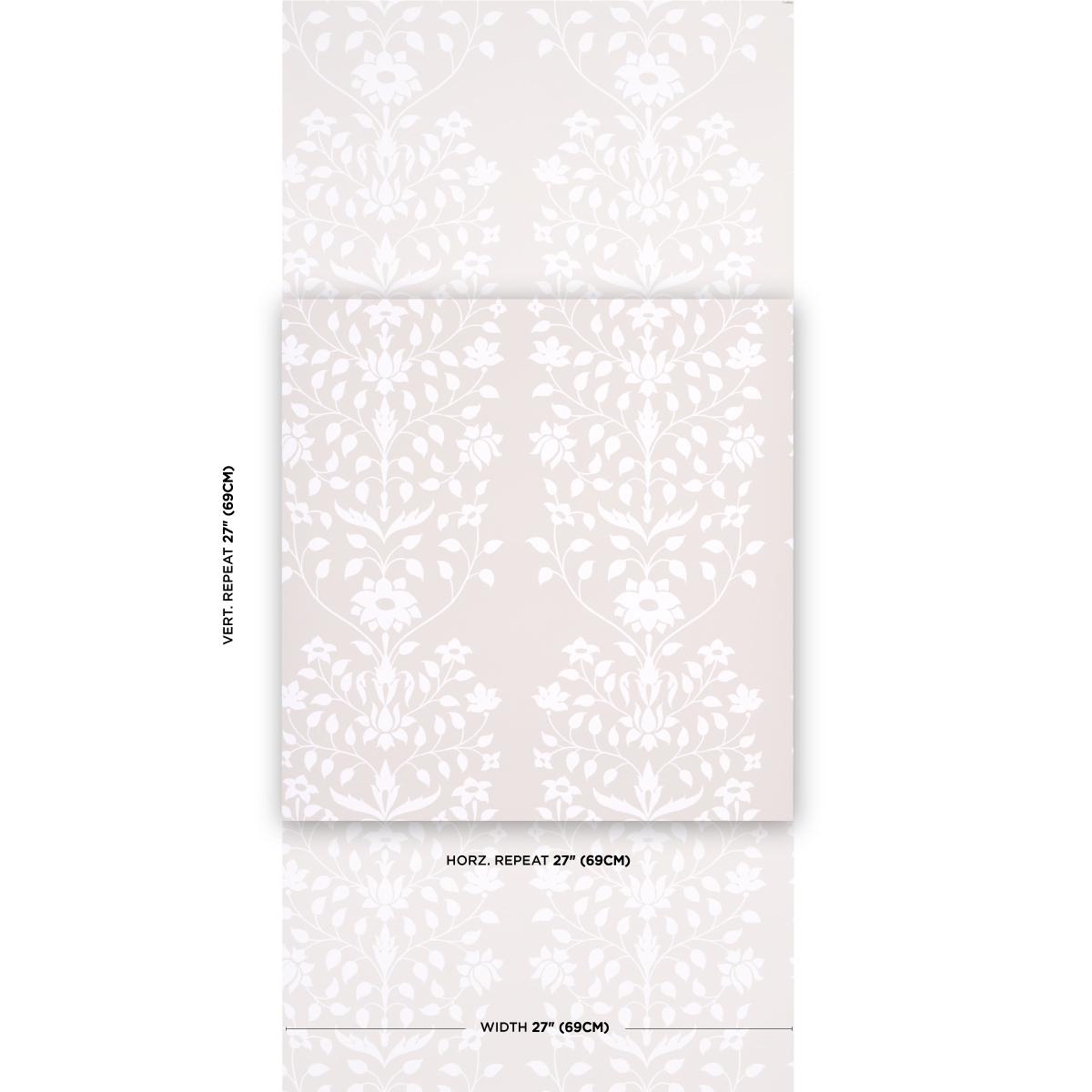 Schumacher Jaipur Mughal Flower Neutral Wallpaper