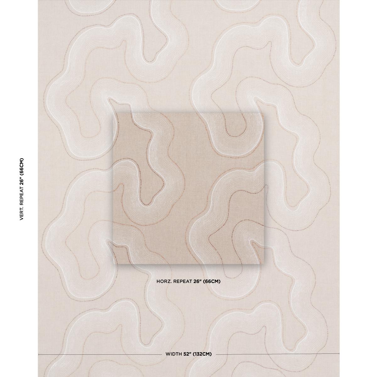 Schumacher Topo Beaded Sheer Natural Fabric