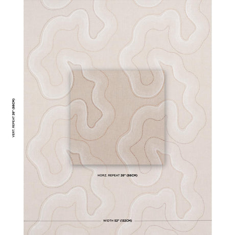 Schumacher Topo Beaded Sheer Natural Fabric