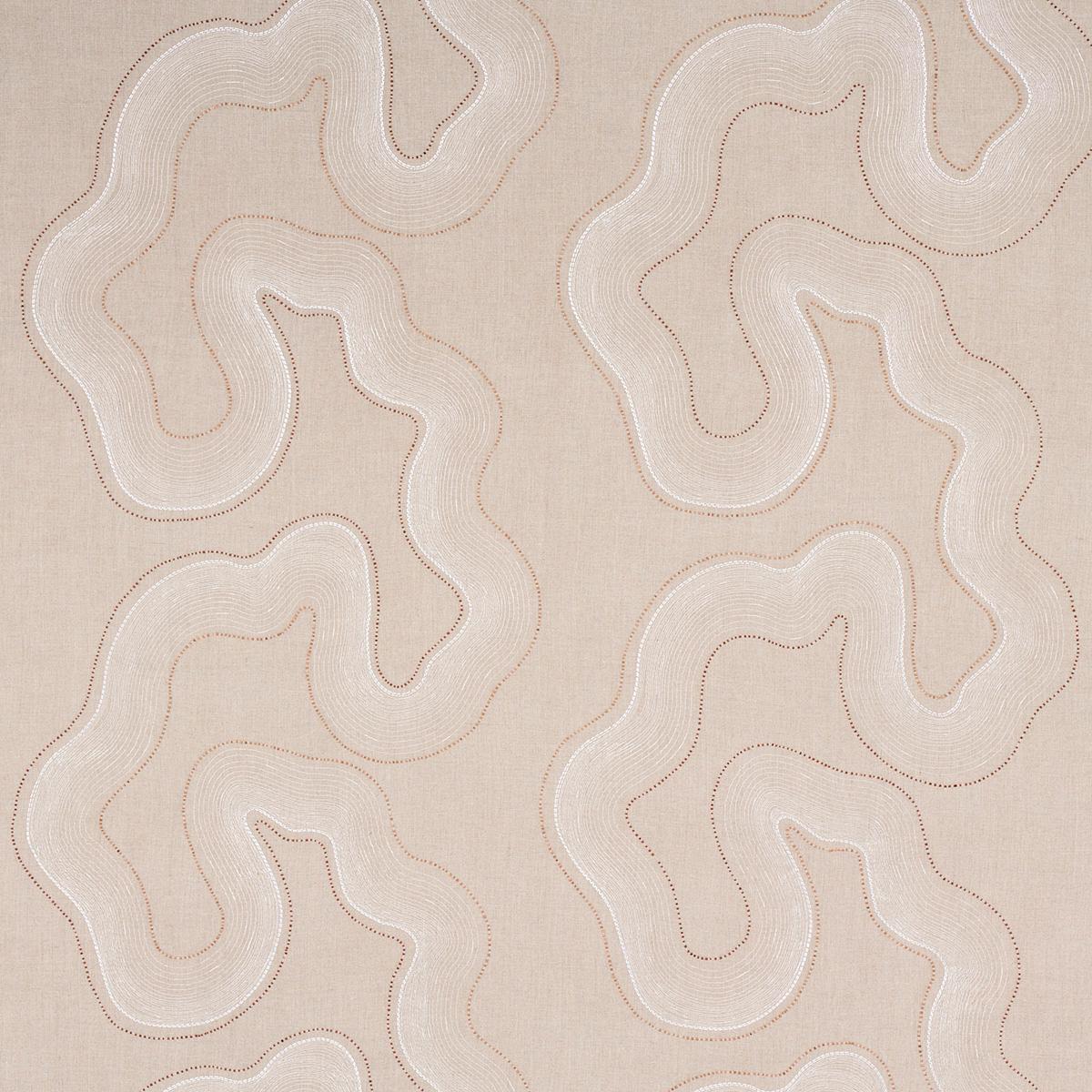 Schumacher Topo Beaded Sheer Natural Fabric