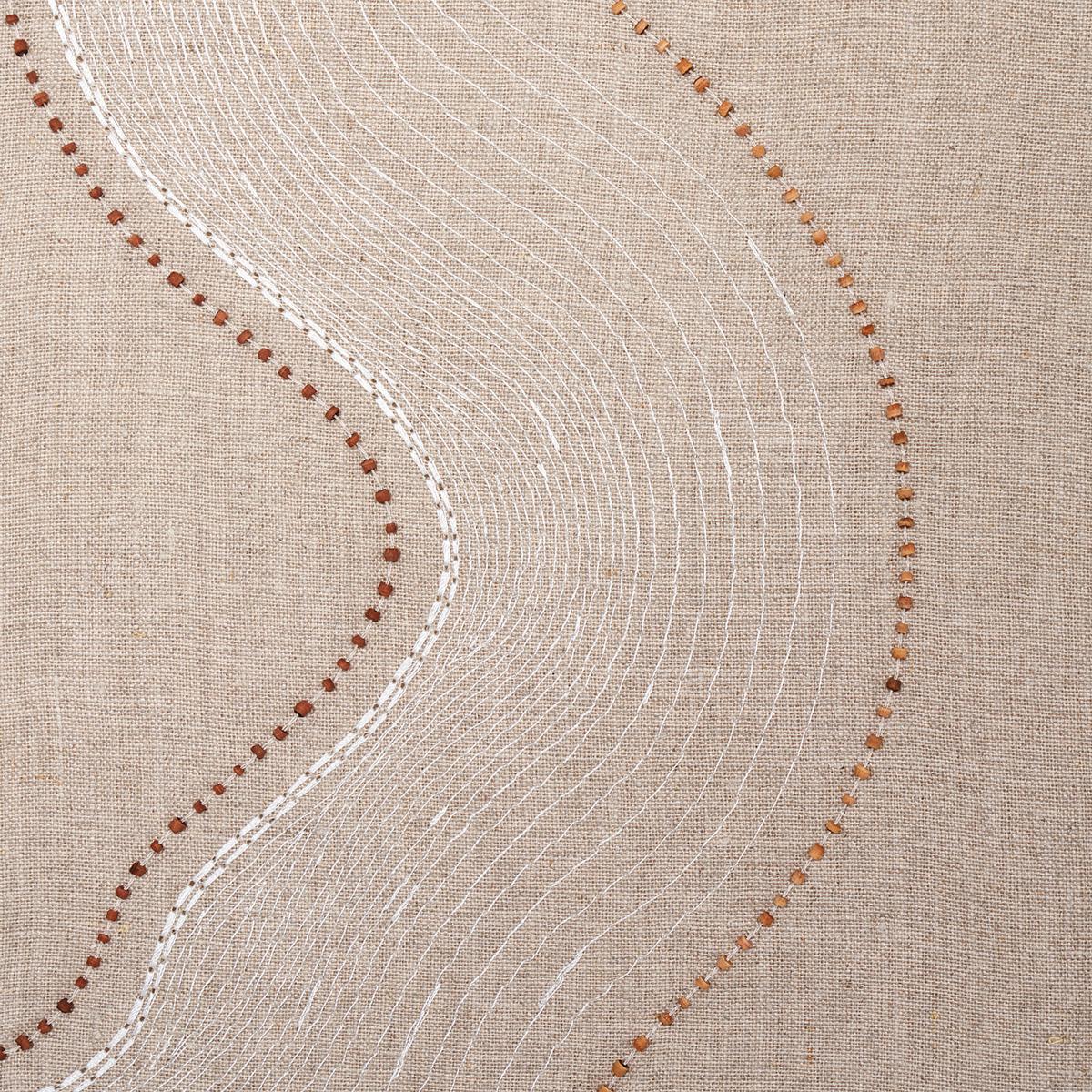 Schumacher Topo Beaded Sheer Natural Fabric