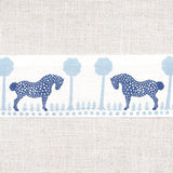Schumacher Polka Dot Pony Tape Blue Trim