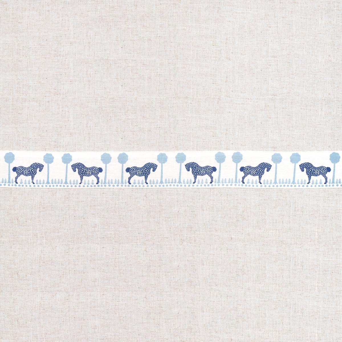 Schumacher Polka Dot Pony Tape Blue Trim