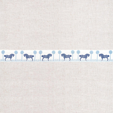 Schumacher Polka Dot Pony Tape Blue Trim