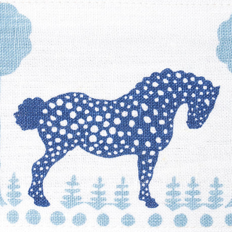 Schumacher Polka Dot Pony Tape Blue Trim