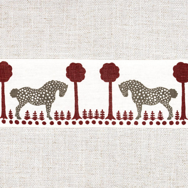 Schumacher Polka Dot Pony Tape Red Trim