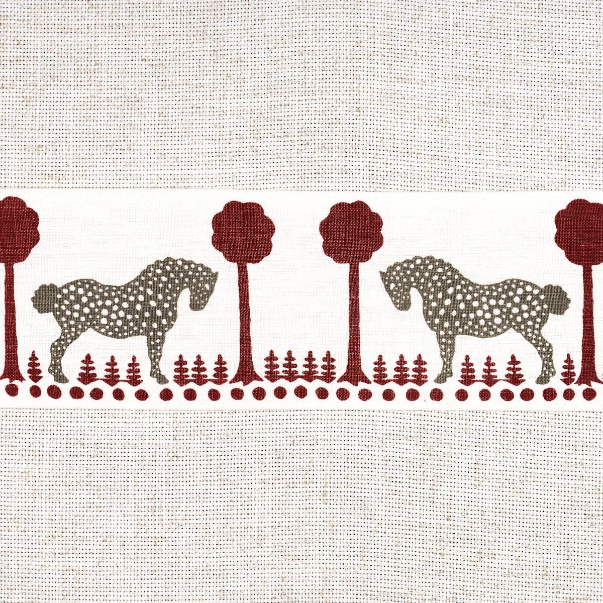 Schumacher Polka Dot Pony Tape Red Trim