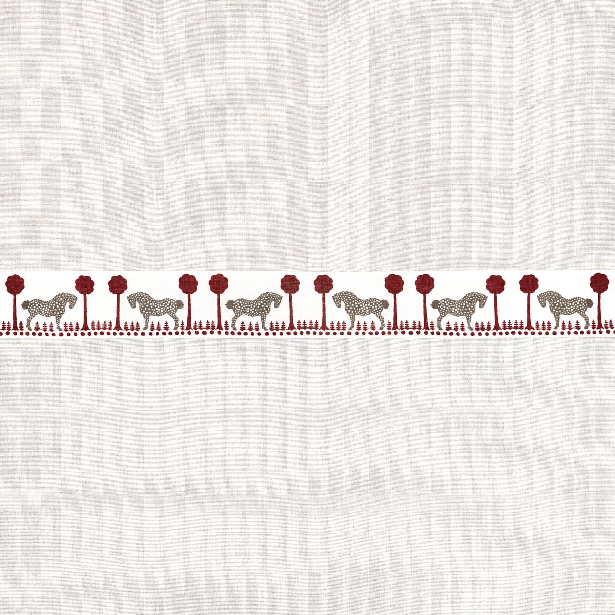 Schumacher Polka Dot Pony Tape Red Trim