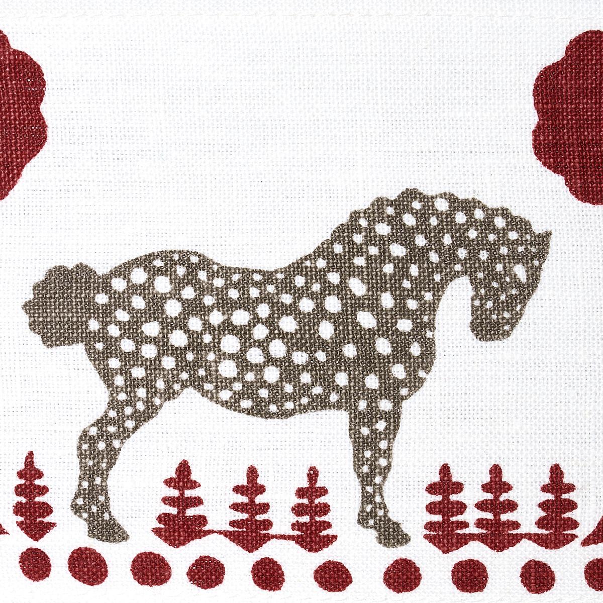 Schumacher Polka Dot Pony Tape Red Trim