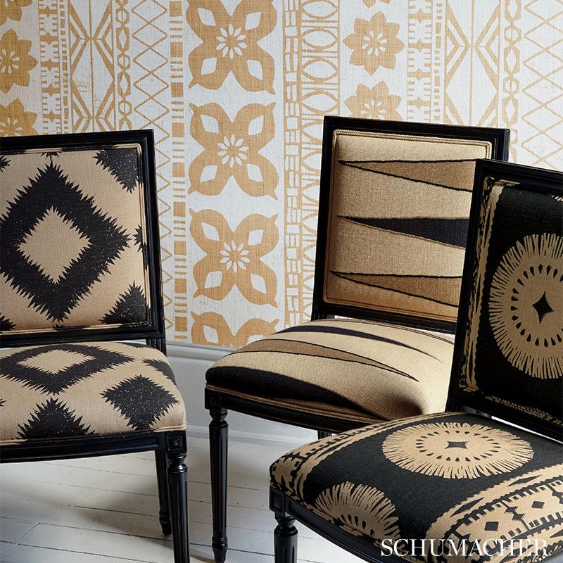 Schumacher Moorea Lava Black Fabric