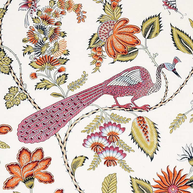 Schumacher Campagne Persimmon & Pink Fabric
