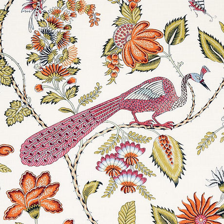 Schumacher Campagne Persimmon & Pink Fabric